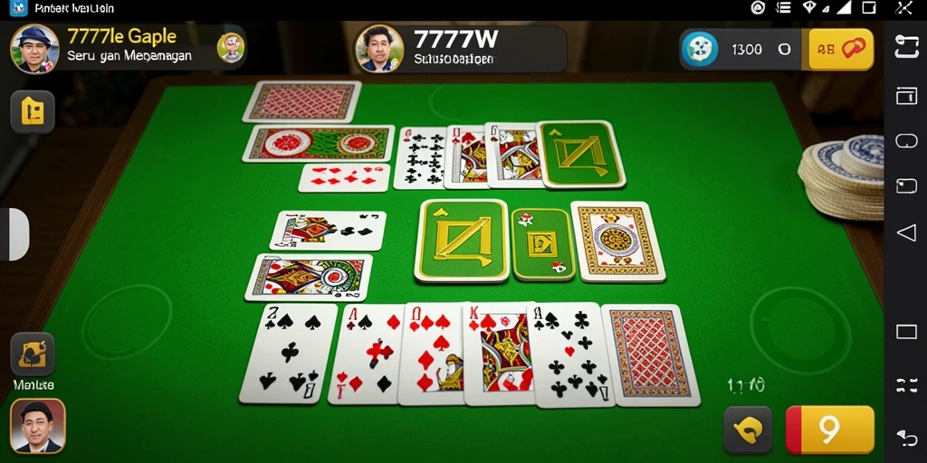 Tampilan gameplay seru dari 7777W dalam pertandingan Gaple.