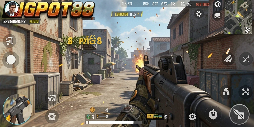 Tangkapan layar menampilkan aksi gameplay FPS intens.