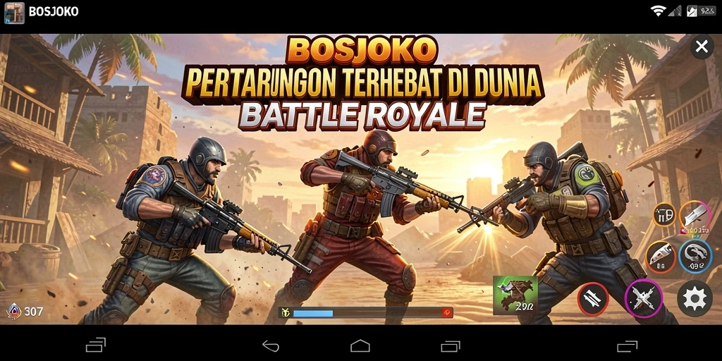 Tangkapan layar menarik dari gameplay Battle Royale BOSJOKO.