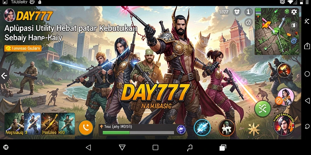 Tangkapan layar utama DAY777 menunjukkan antarmuka aplikasi yang user-friendly.