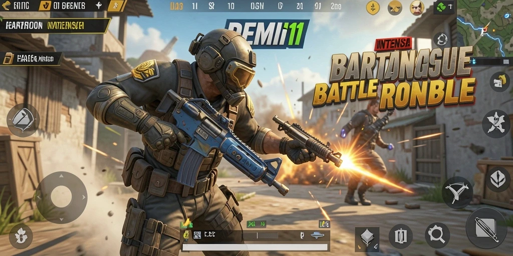 Gameplay seru di DEMI11 menampilkan aksi Battle Royale yang mendebarkan.