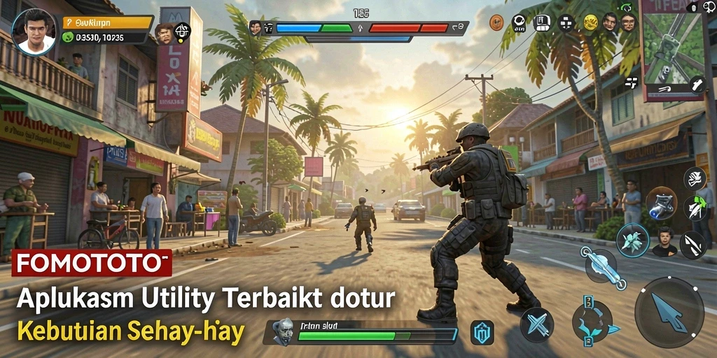 Tampilan aplikasi FOMOTOTO dengan fitur Utility yang lengkap.
