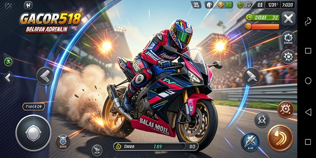 Gameplay seru balapan motor di GACOR518.