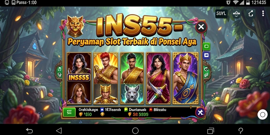 Tampilan gameplay <strong>INS55</strong> yang memukau dengan berbagai tema Slot.