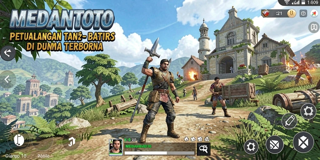 Screenshot gameplay MEDANTOTO menampilkan eksplorasi dunia yang luas.