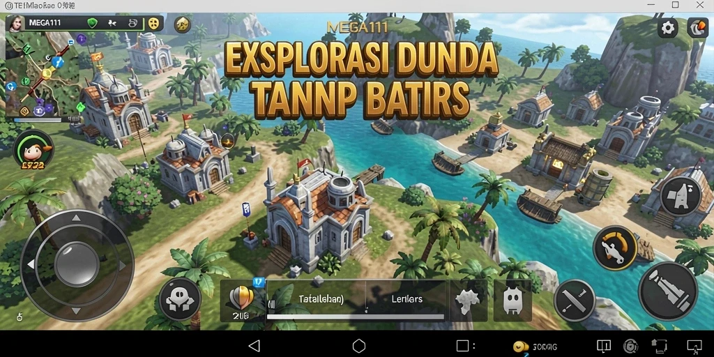 Tampilan gameplay MEGA111 yang menampilkan petualangan dunia terbuka.
