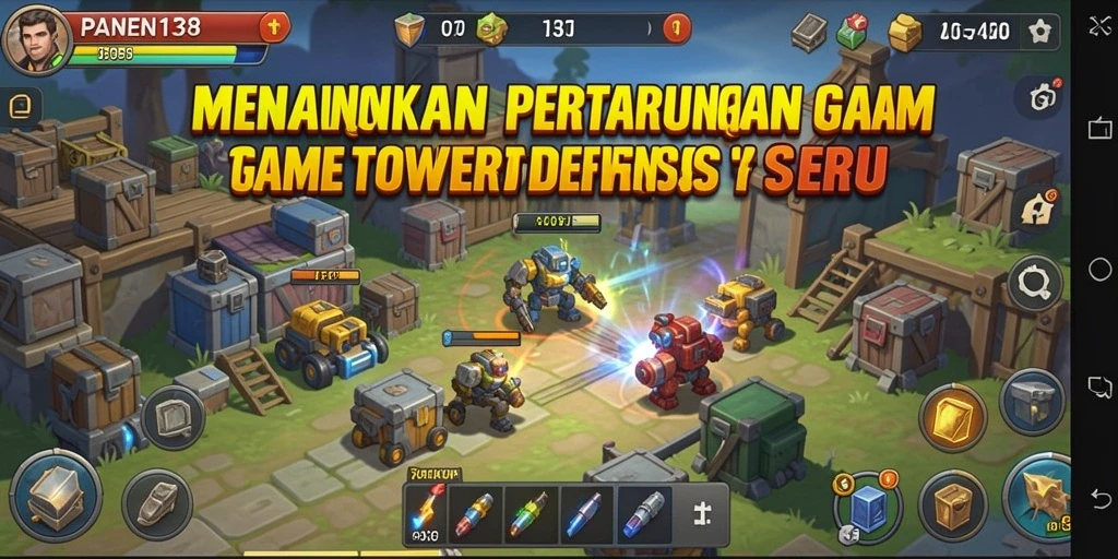 Tangkapan layar gameplay Tower Defense yang mendebarkan.