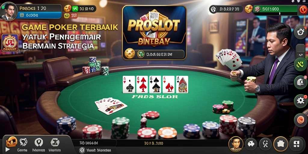 Tampilan gameplay Poker yang menarik dan mendebarkan di PROSLOT.