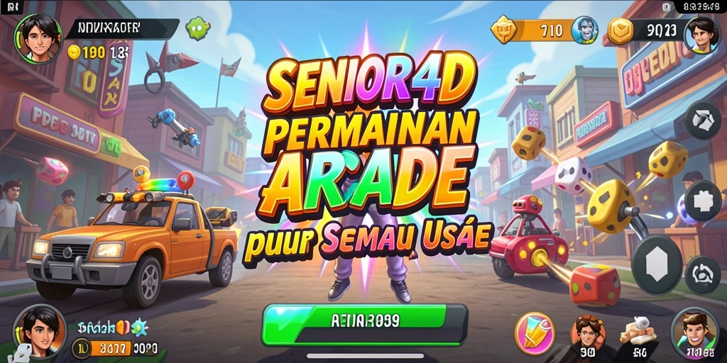 Tampilan menarik dari gameplay SENIOR4D yang penuh warna.