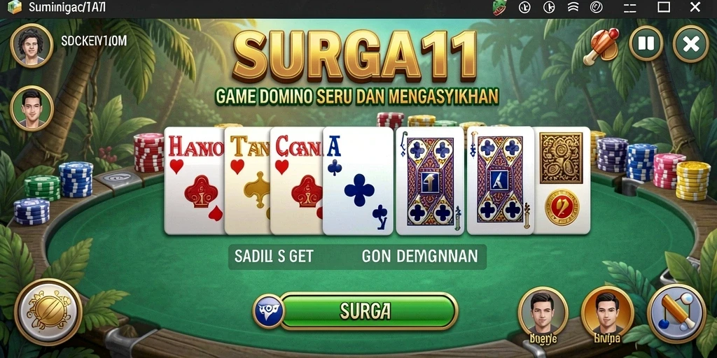 Tangkapan layar menunjukkan gameplay seru di SURGA11 dengan pemain bersaing.