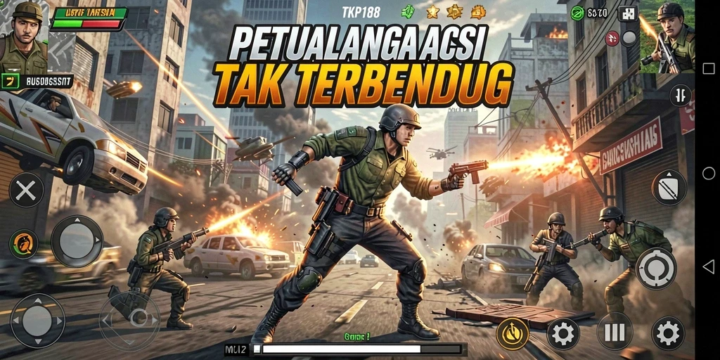 Screenshot utama TKP188 menunjukkan aksi mendebarkan dalam permainan.
