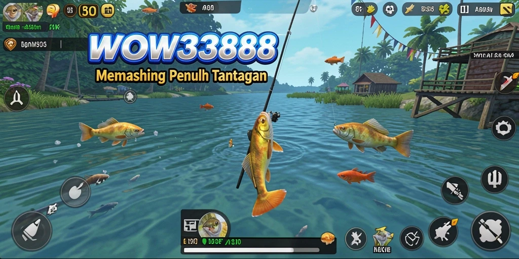 Tampilan gameplay memancing yang menegangkan dan menyenangkan di WOW388.